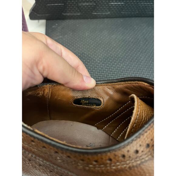 Allen Edmonds MacNeil Brown Leather‎ Long Wingtip Shoes Blue Laces Size 7D 9247 - Picture 4 of 10